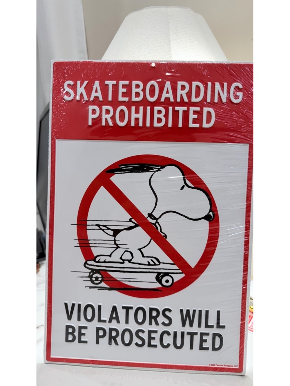 NWT Snoopy Skateboarding Metal Sign